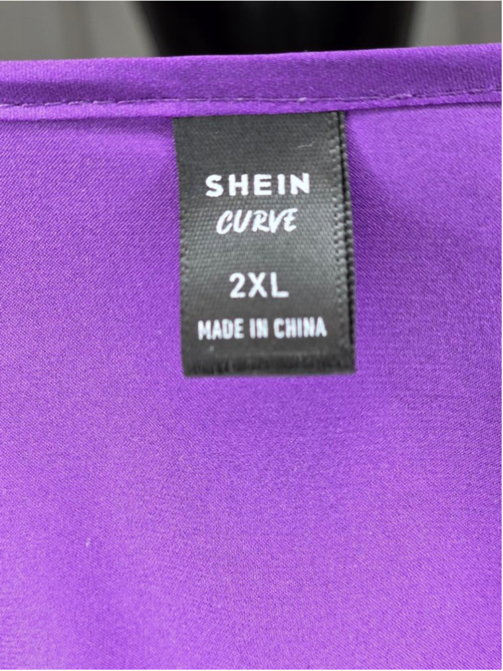 SHEIN Curve Purple Satin Long Sleeve Blouse Women’s Plus Size 2X - Picture 3 of 4